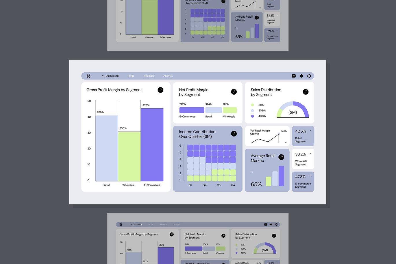 现代利润率分析信息图表 Modern Profit Margin Analysis Infographic 001