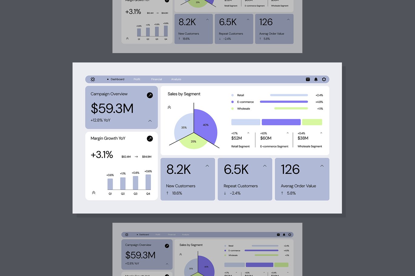 现代利润率分析信息图表 Modern Profit Margin Analysis Infographic 001
