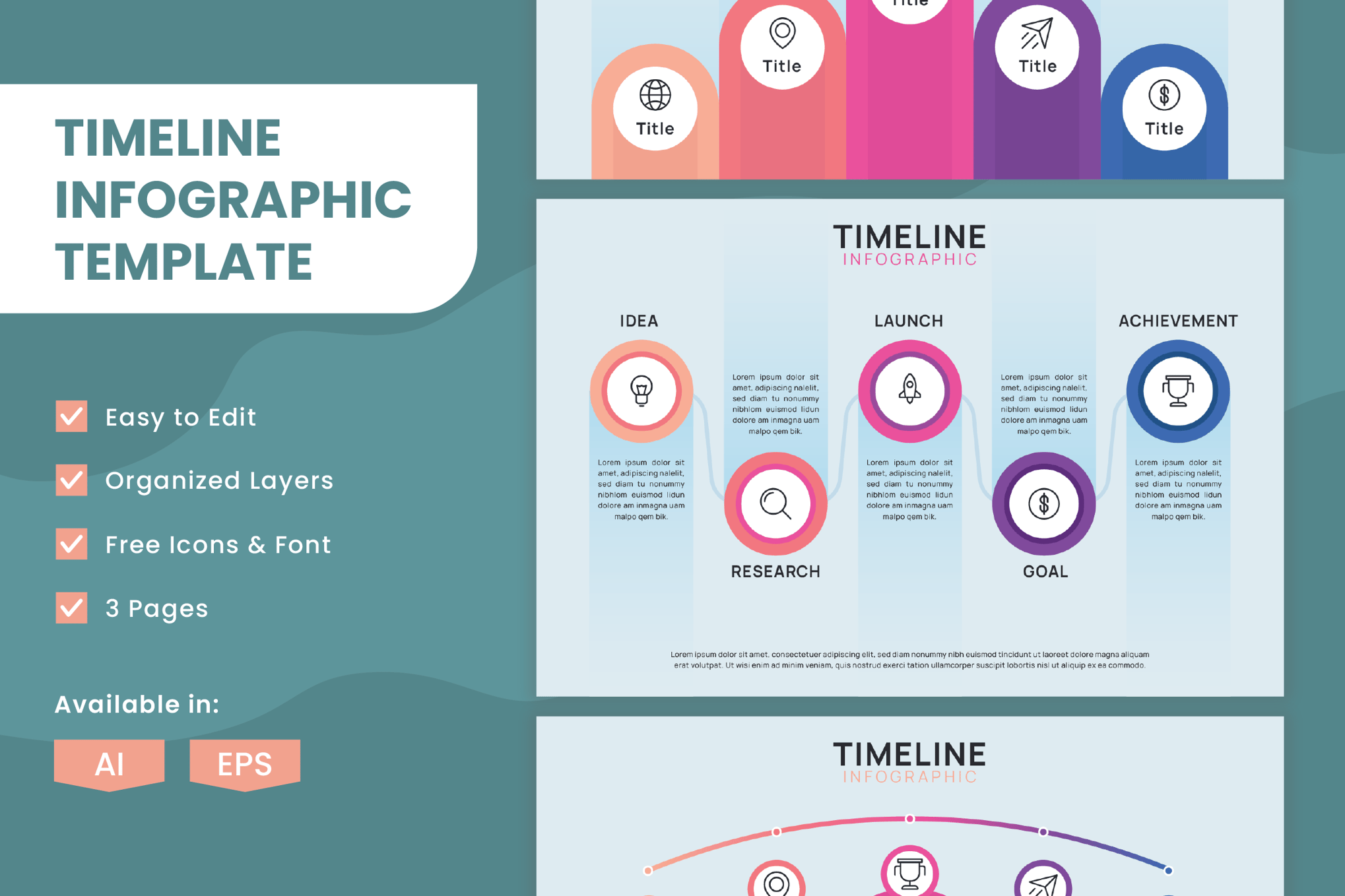 时间轴信息图模板 Timeline Infographic Template