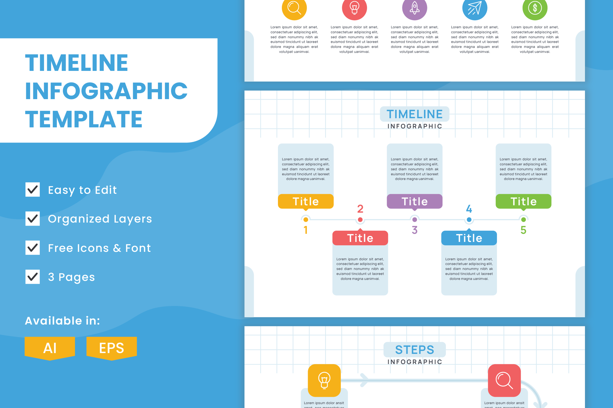 时间线信息图表模板 Timeline Infographic Template