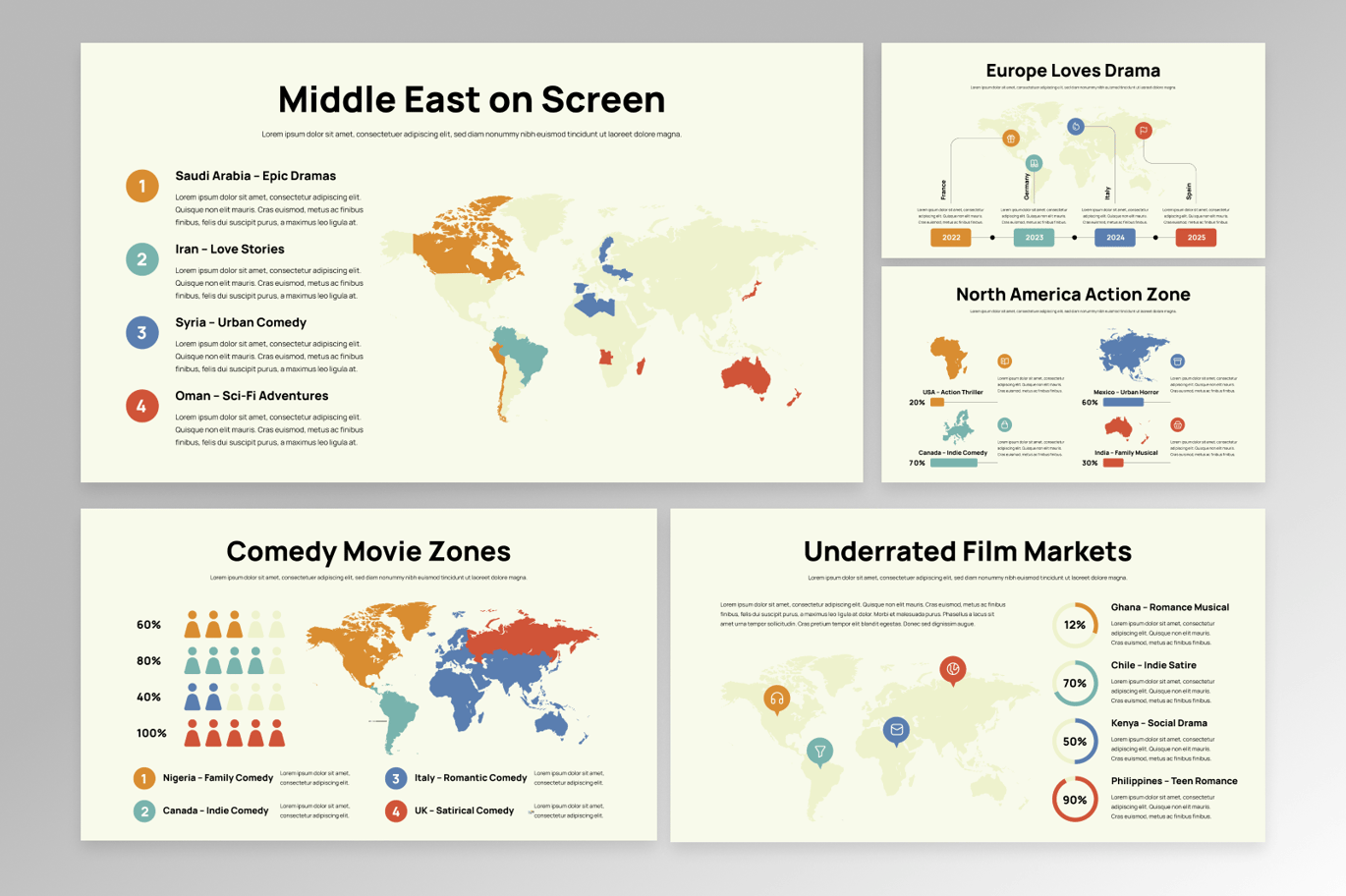 世界地图数据信息图表 World Map Infographics