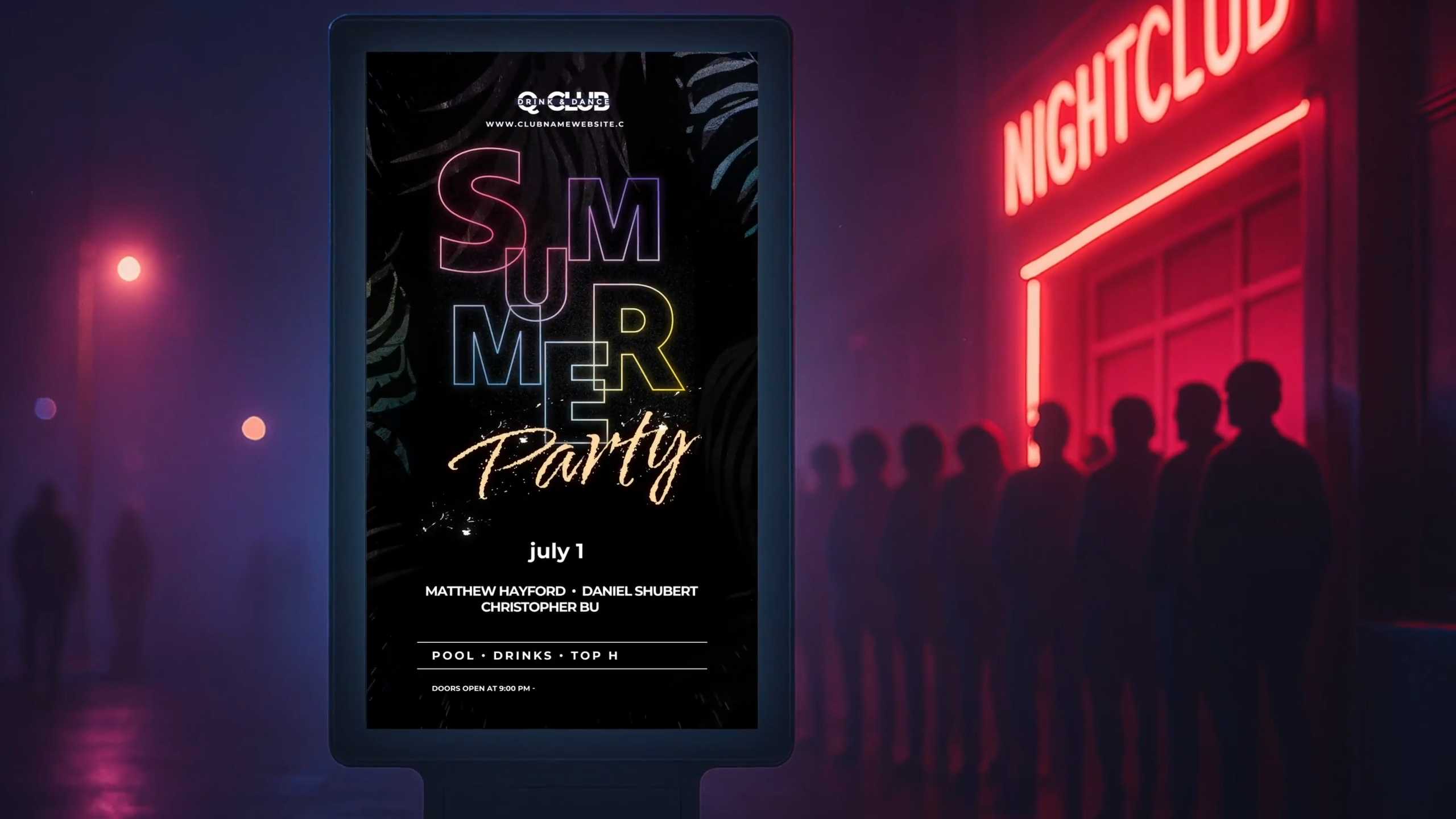动感夜店俱乐部海报AE模板 Animated Nightclub Flyer Template