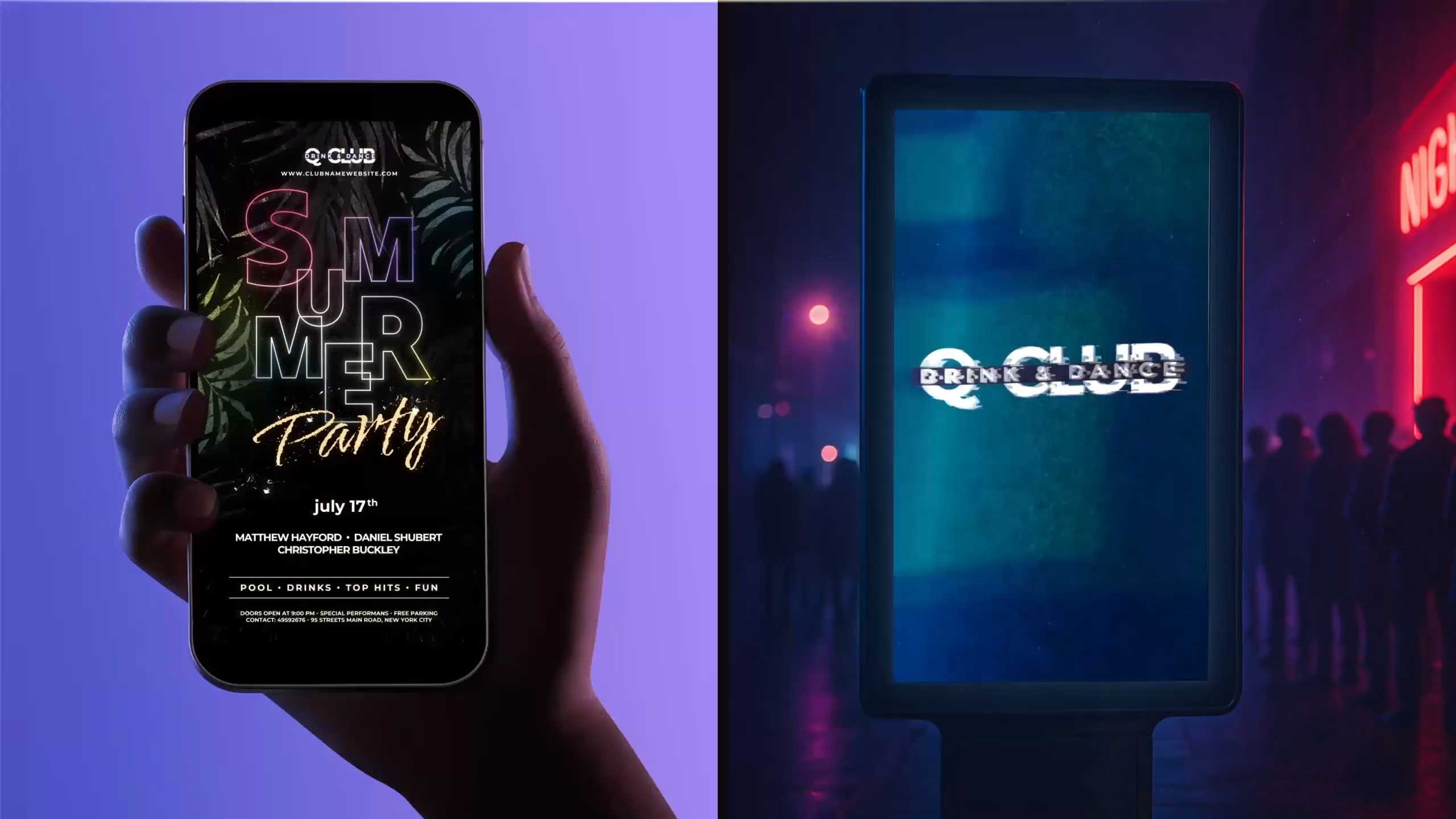 动感夜店俱乐部海报AE模板 Animated Nightclub Flyer Template插图1 动感夜店俱乐部海报AE模板 Animated Nightclub Flyer Template