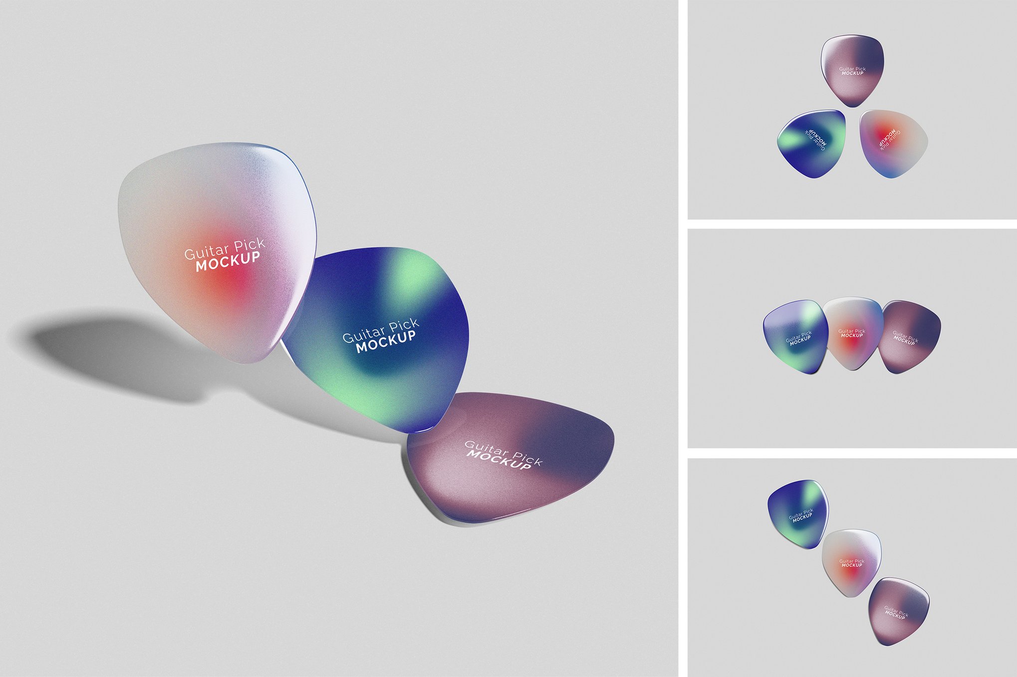 吉他拨片设计展示样机 Guitar Pick Mockup