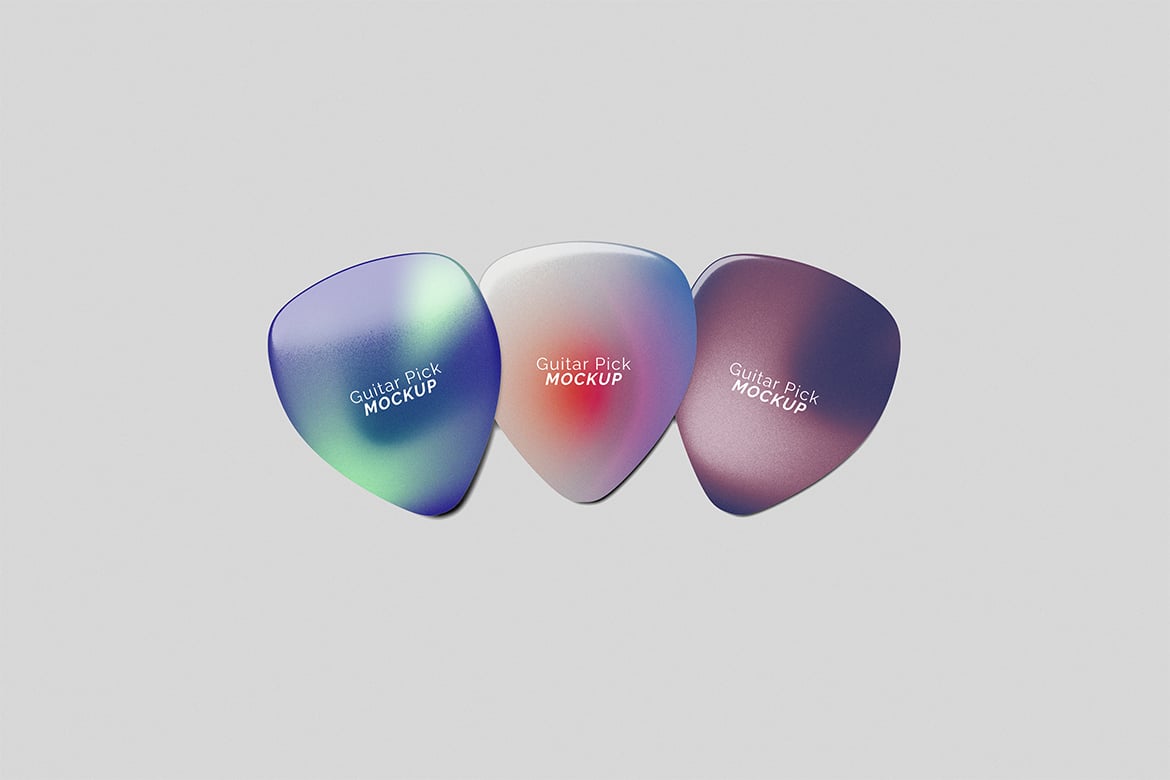 吉他拨片设计展示样机 Guitar Pick Mockup