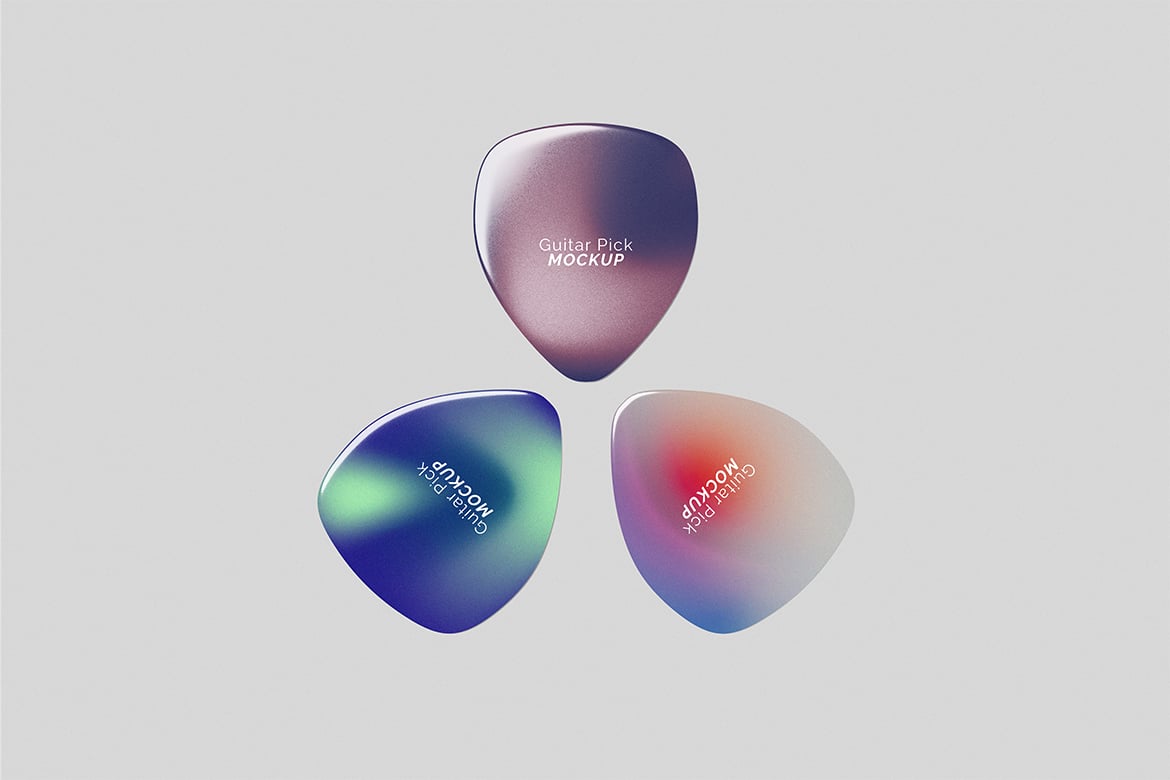 %title插图%num 吉他拨片设计展示样机 Guitar Pick Mockup