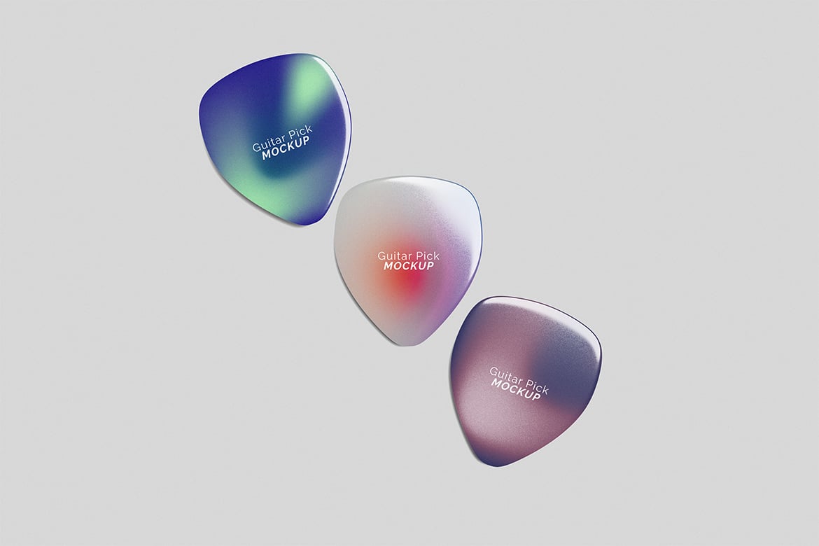 吉他拨片设计展示样机 Guitar Pick Mockup