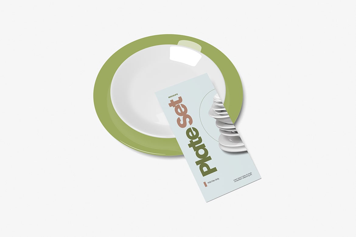 组合餐盘套装展示样机 Plate Set Mockup