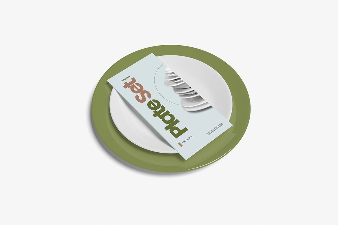 组合餐盘套装展示样机 Plate Set Mockup