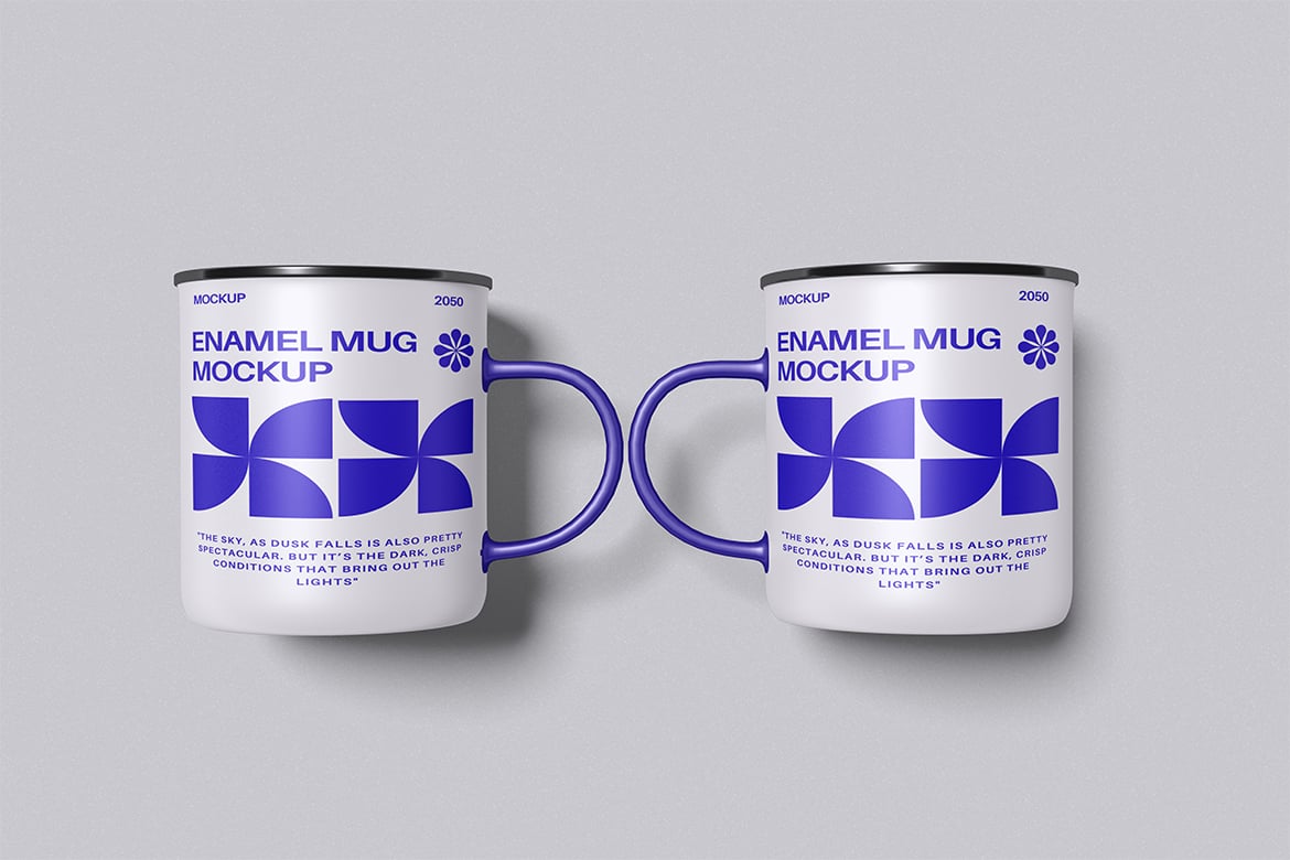 搪瓷杯设计展示样机 Enamel Mug Mockup
