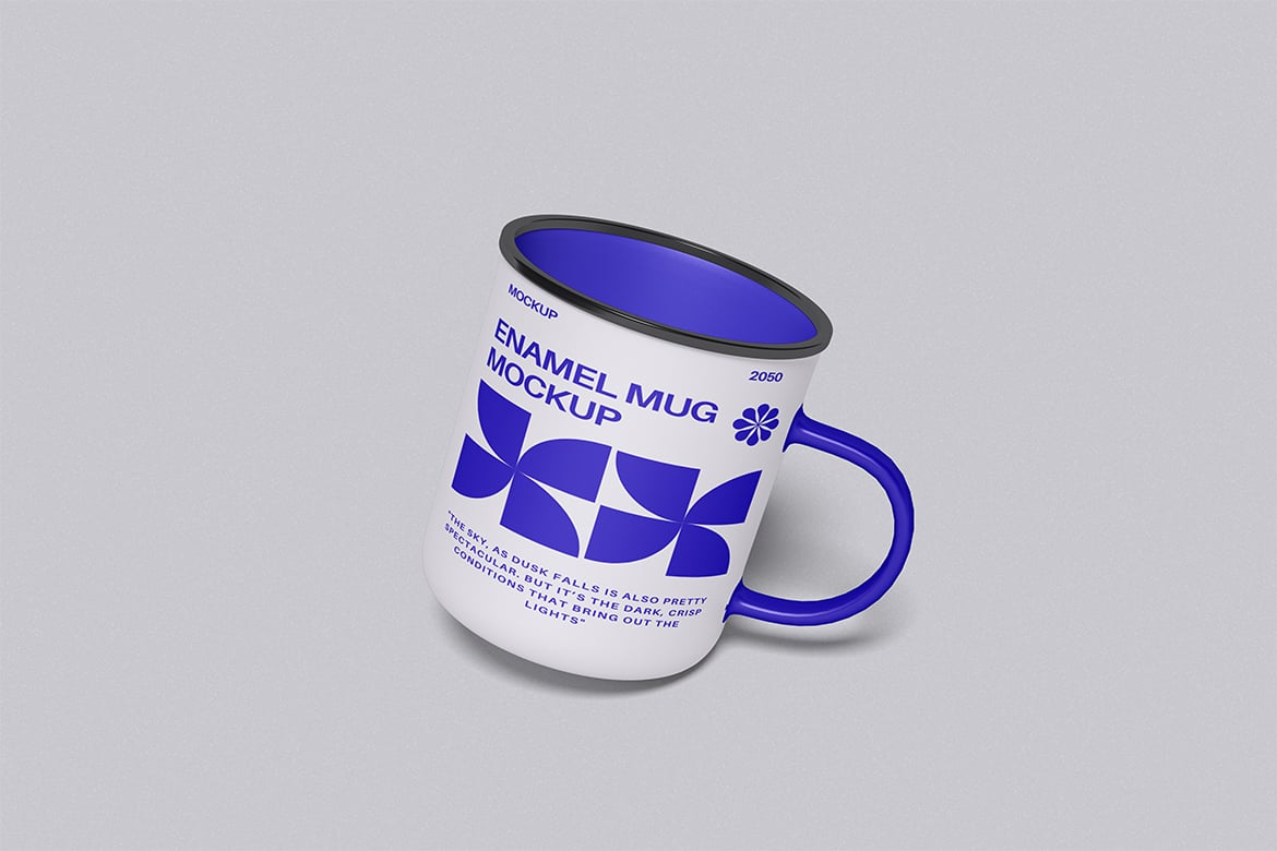 搪瓷杯设计展示样机 Enamel Mug Mockup