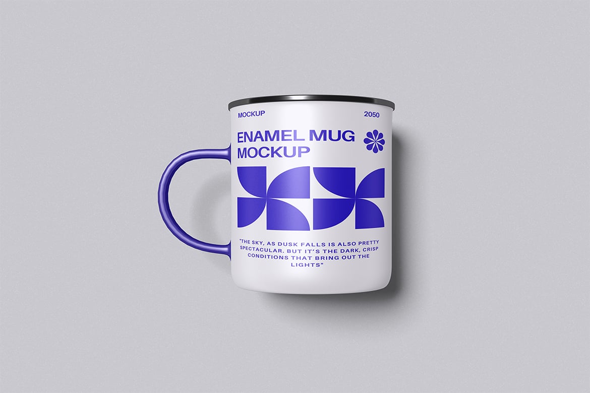 搪瓷杯设计展示样机 Enamel Mug Mockup