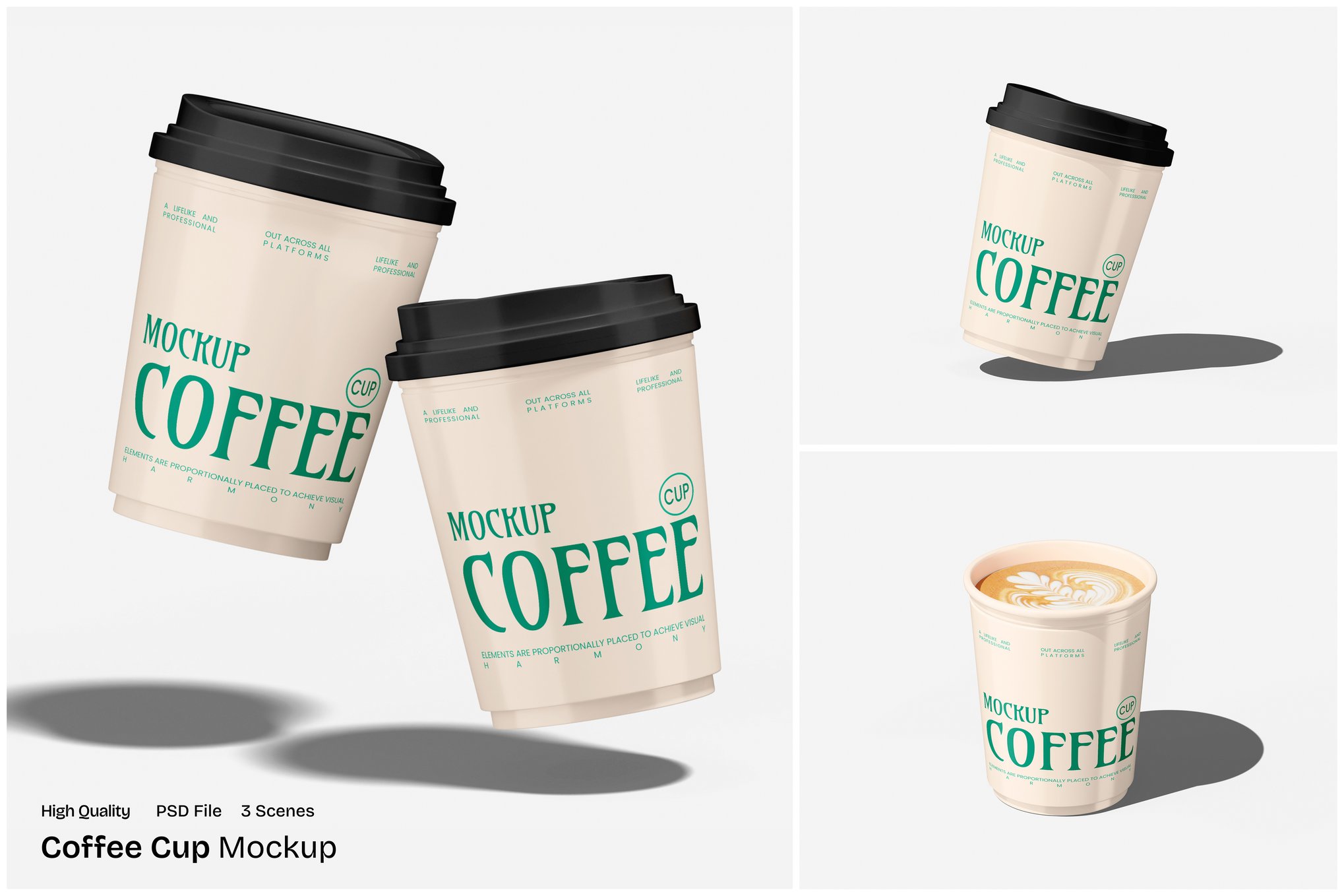 咖啡杯设计展示样机 Coffee Cup Mockup