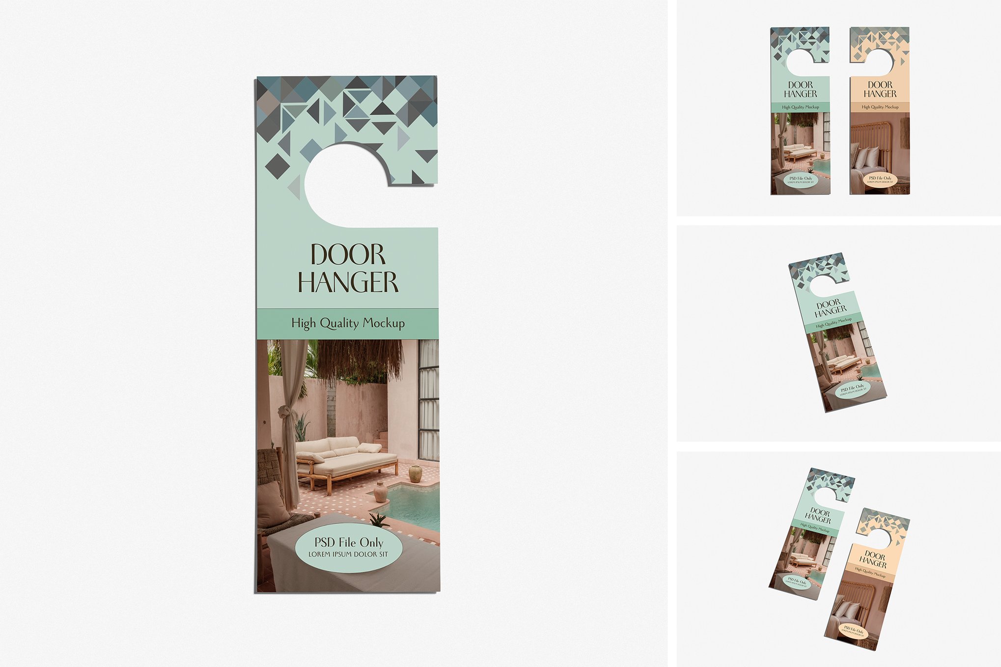 门把手悬挂卡设计样机 Door Hanger Mockup