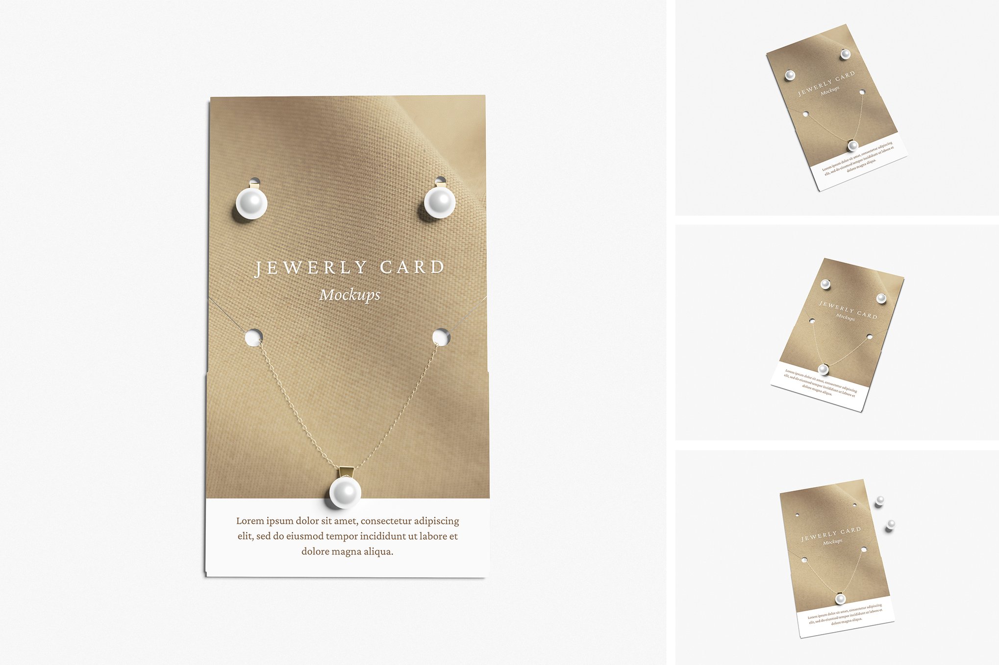 珠宝首饰卡片展示样机 Jewelry Card Mockup