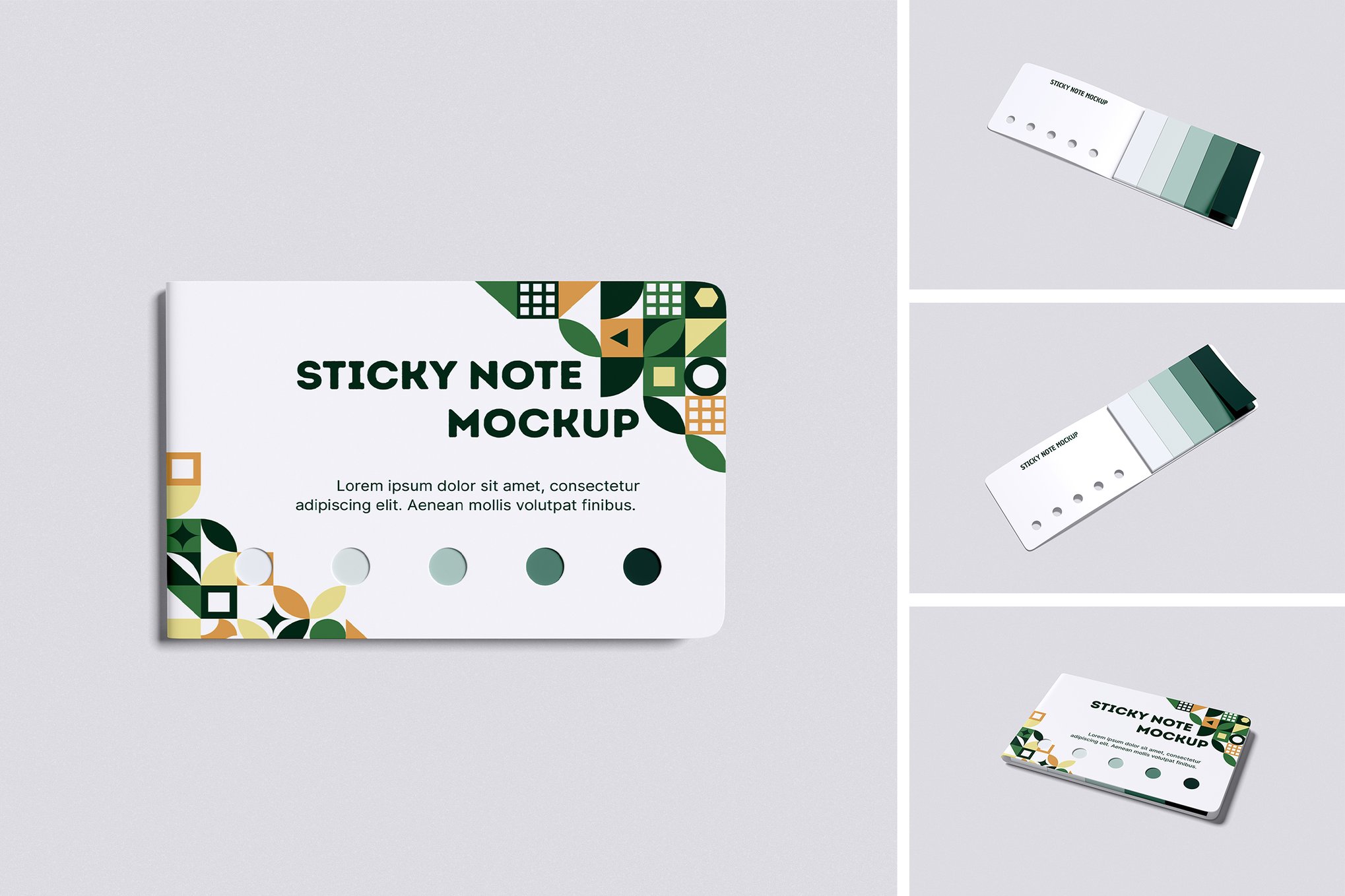 色卡便签纸模版样机 Sticky Note Mockup