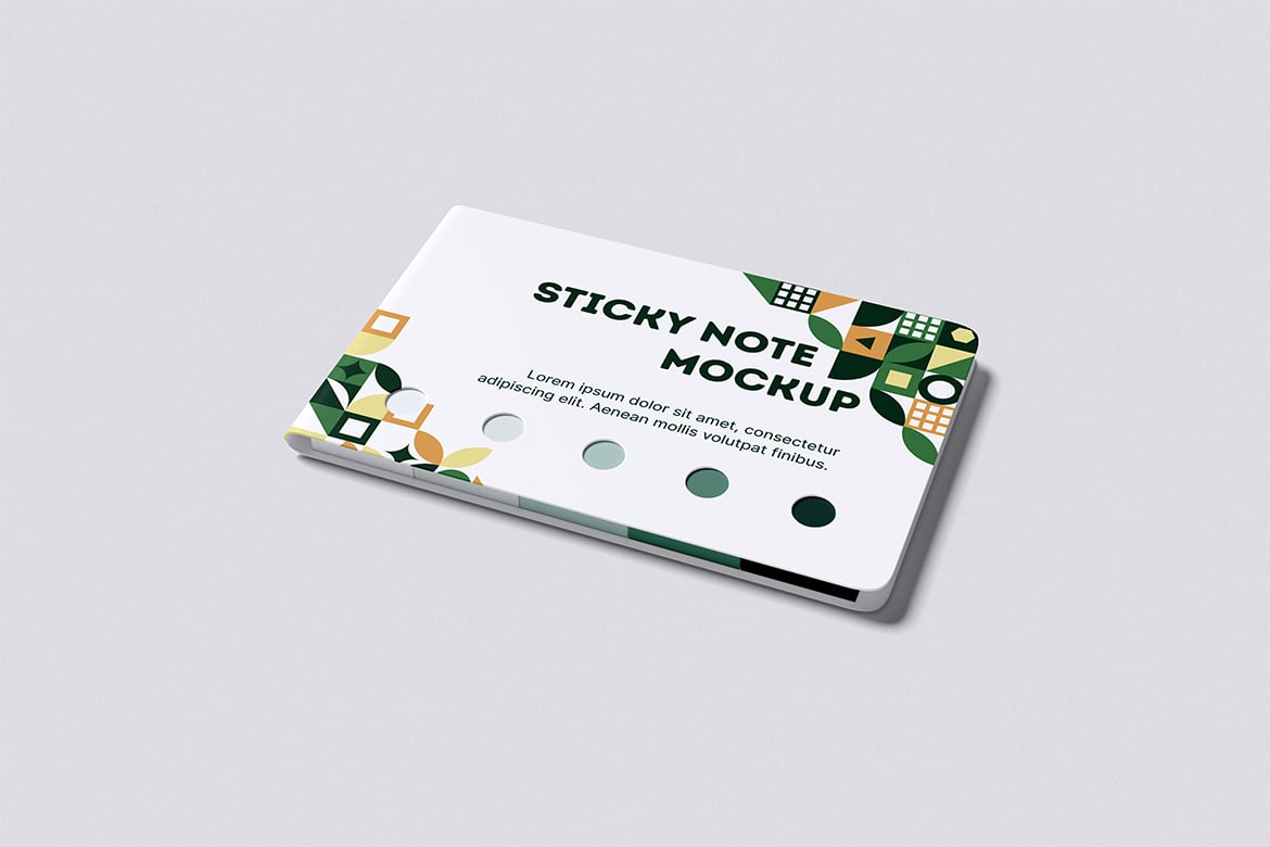 色卡便签纸模版样机 Sticky Note Mockup