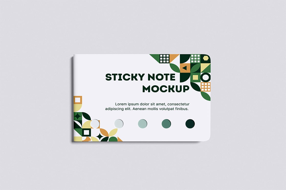 色卡便签纸模版样机 Sticky Note Mockup