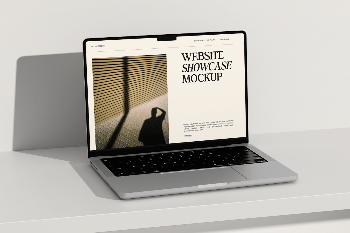 笔记本电脑网站展示样机 Laptop Website Showcase Mockup