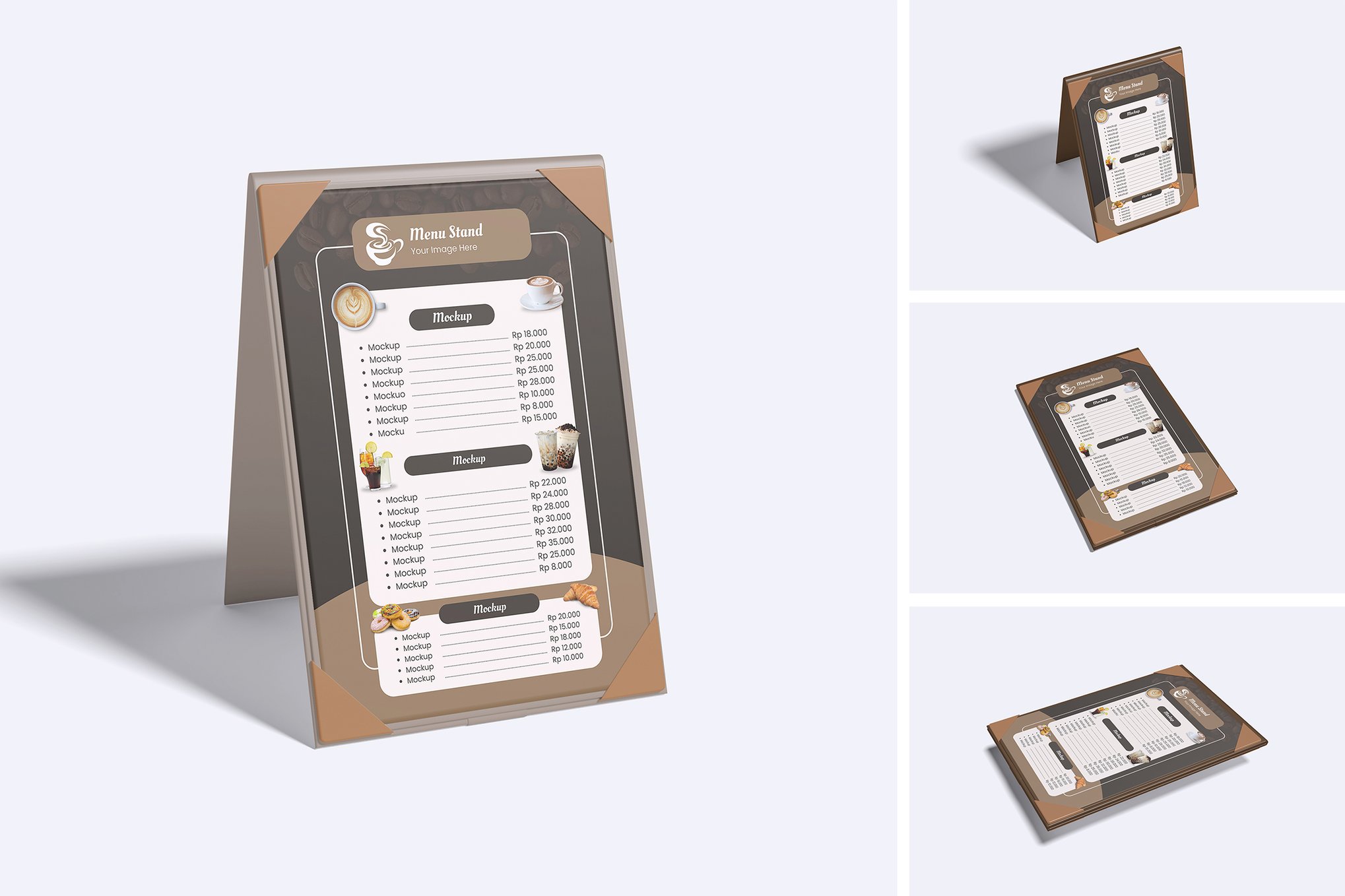 餐厅菜单立架展示样机 Menu Stand Mockup