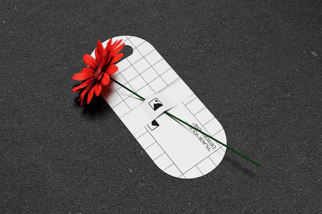 %title插图%num 单枝花束展示卡样机 Flower Holder Card Mockup