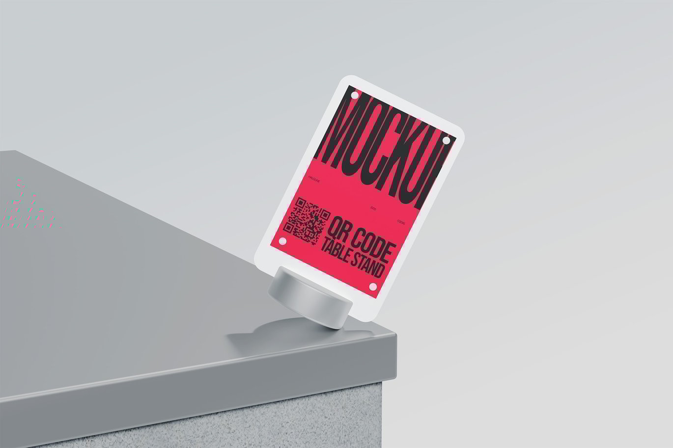 二维码桌立牌展示样机 QR Code Table Stand Mockup