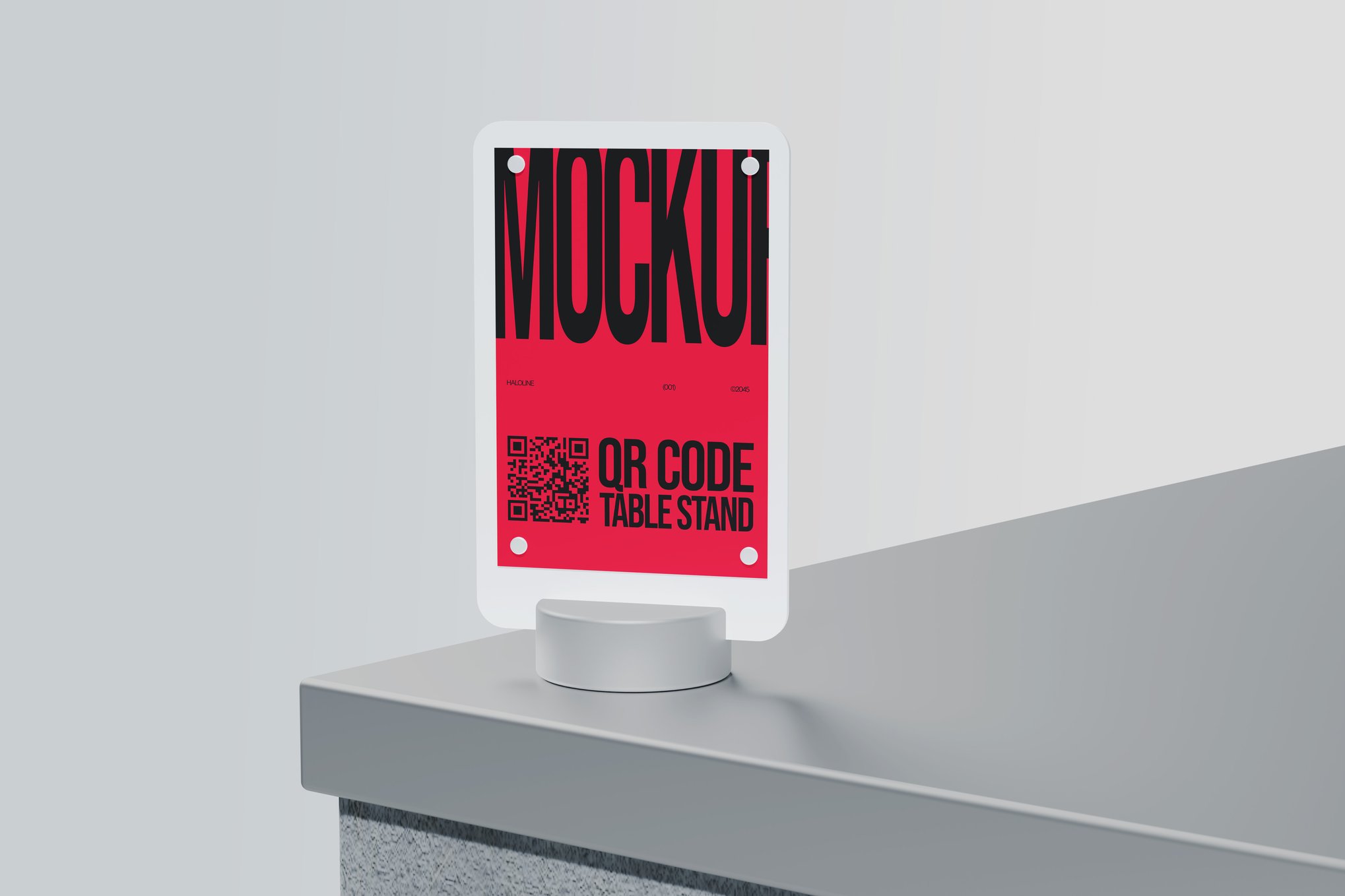 二维码桌立牌展示样机 QR Code Table Stand Mockup