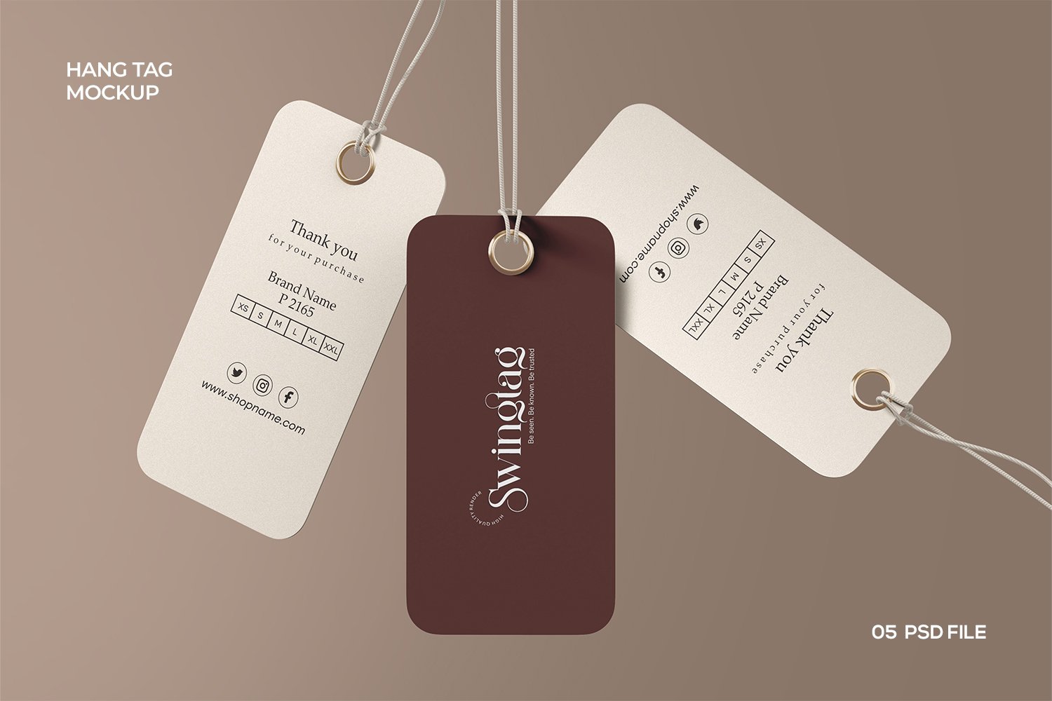 服装吊牌标签设计样机 Clothing Tag Mockup