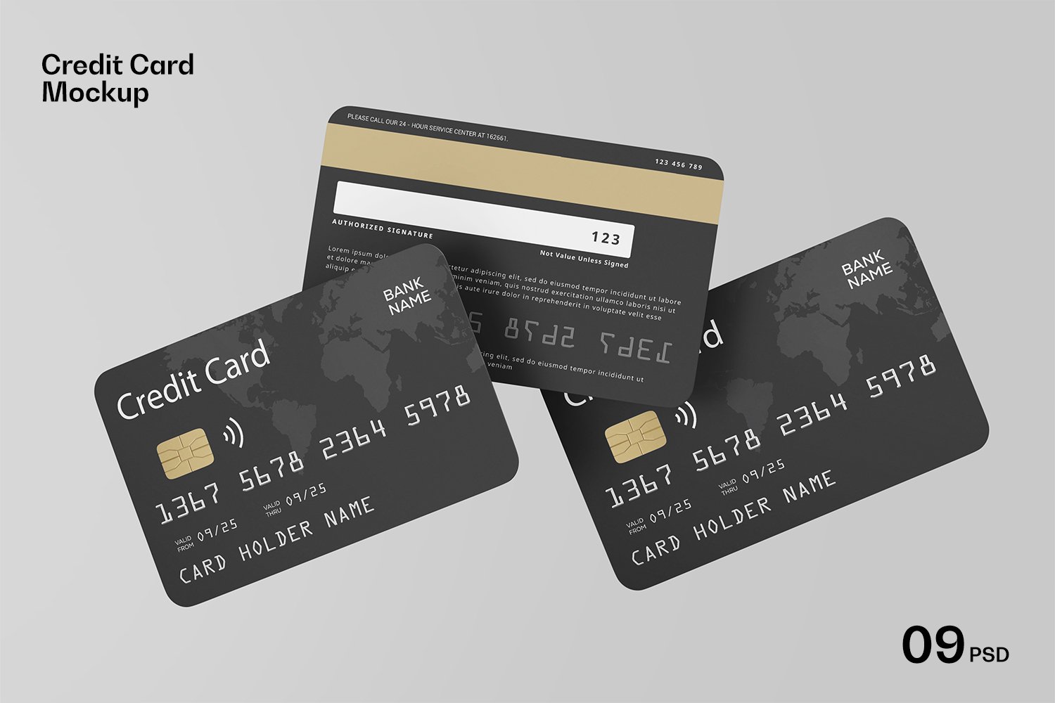 85x55mm信用卡设计样机 Credit Card Mockup