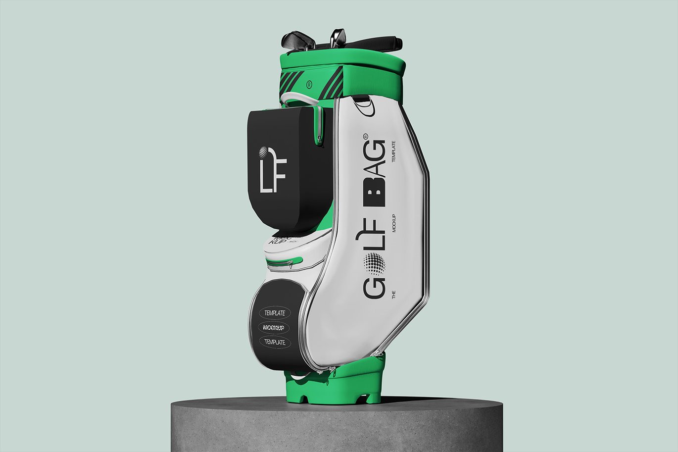 专业高尔夫球包展示样机 Golf Cart Bag Mockup