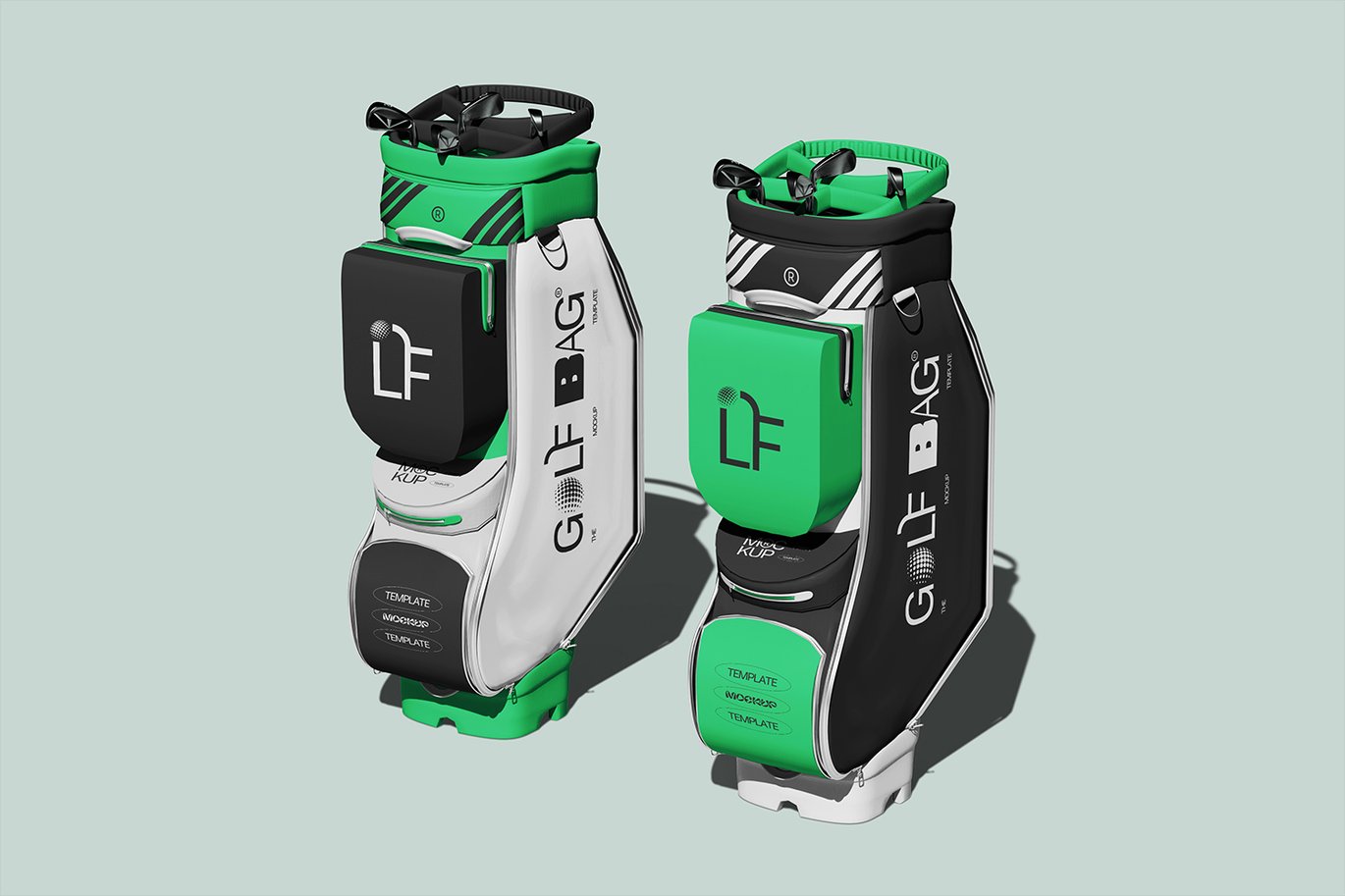专业高尔夫球包展示样机 Golf Cart Bag Mockup