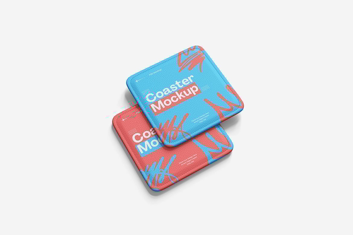 咖啡馆杯垫设计样机 Coaster Mockup
