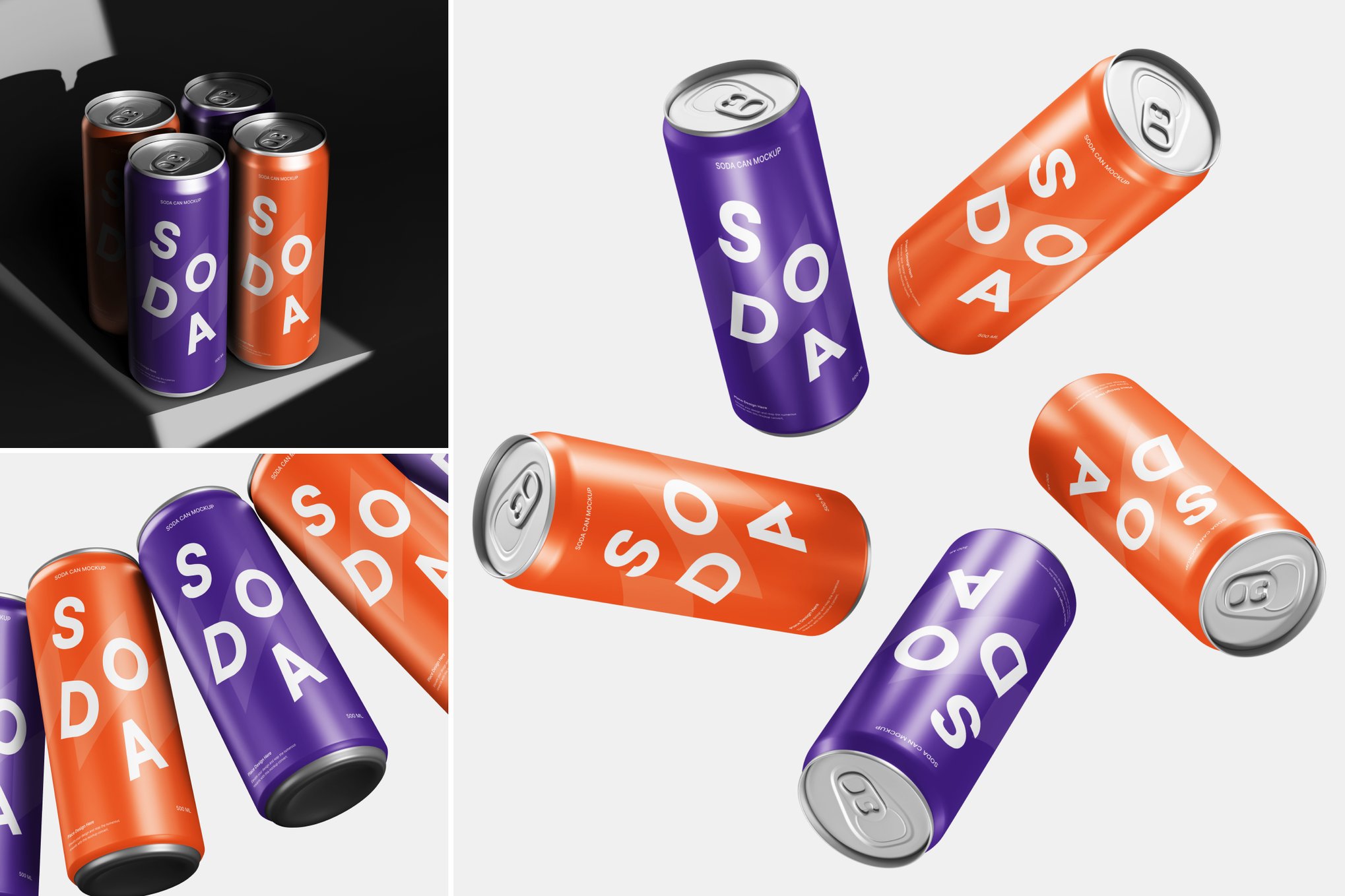 苏打饮料罐包装样机 Soda Can Mockup