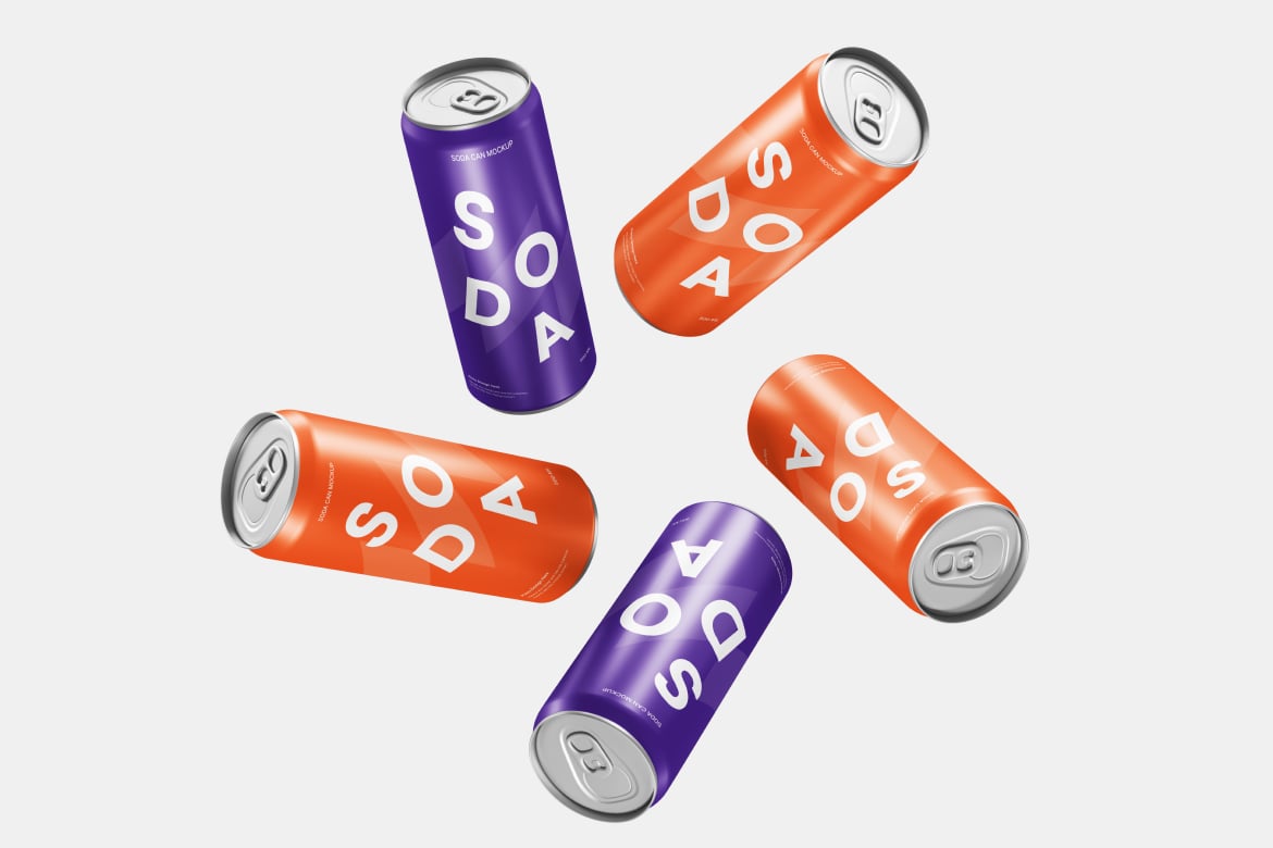 苏打饮料罐包装样机 Soda Can Mockup