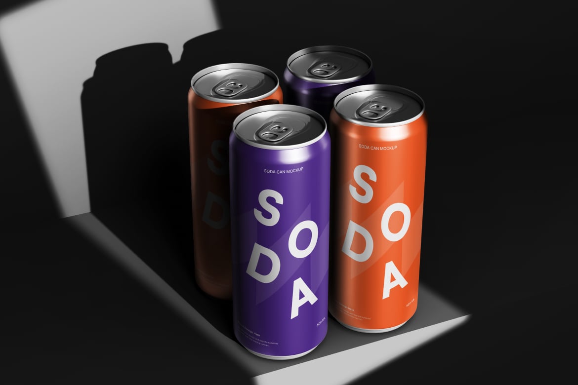 苏打饮料罐包装样机 Soda Can Mockup