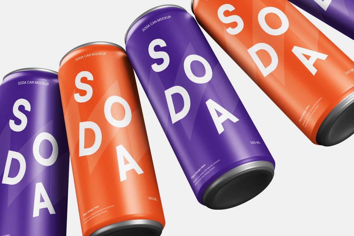 %title插图%num 苏打饮料罐包装样机 Soda Can Mockup