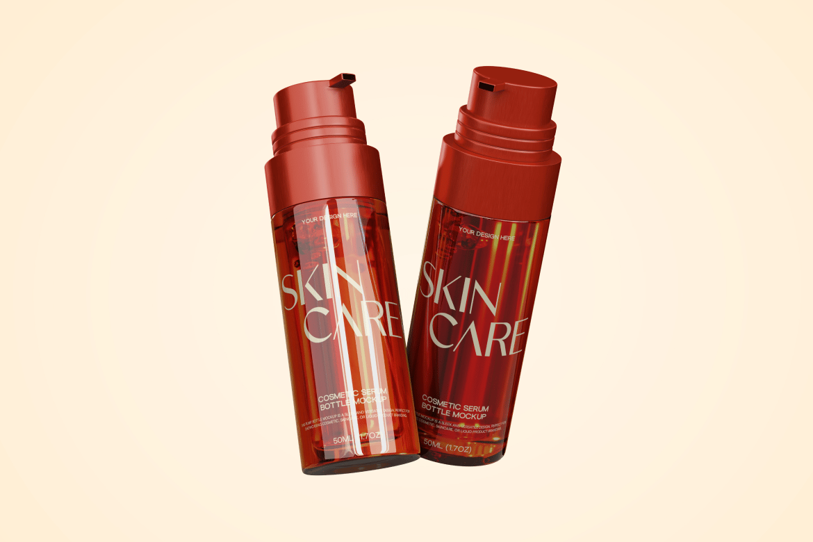 精华泵头瓶包装样机 Serum Pump Bottle Mockup