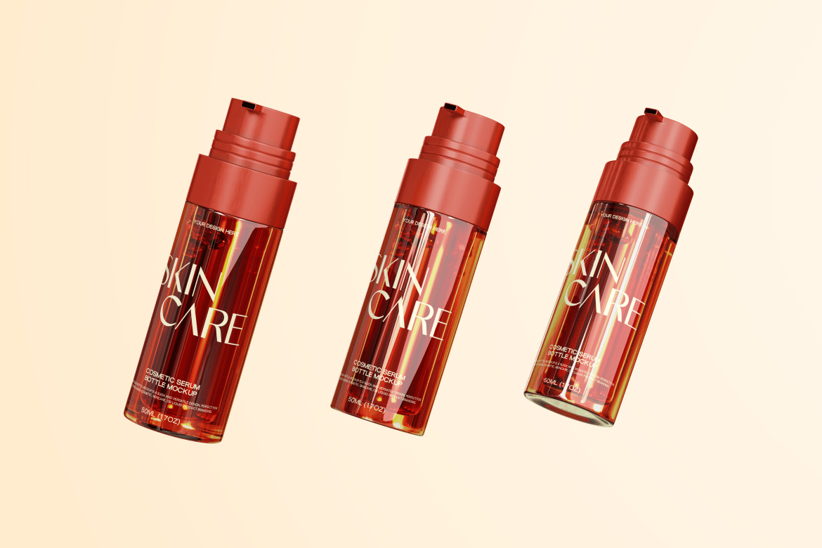 精华泵头瓶包装样机 Serum Pump Bottle Mockup