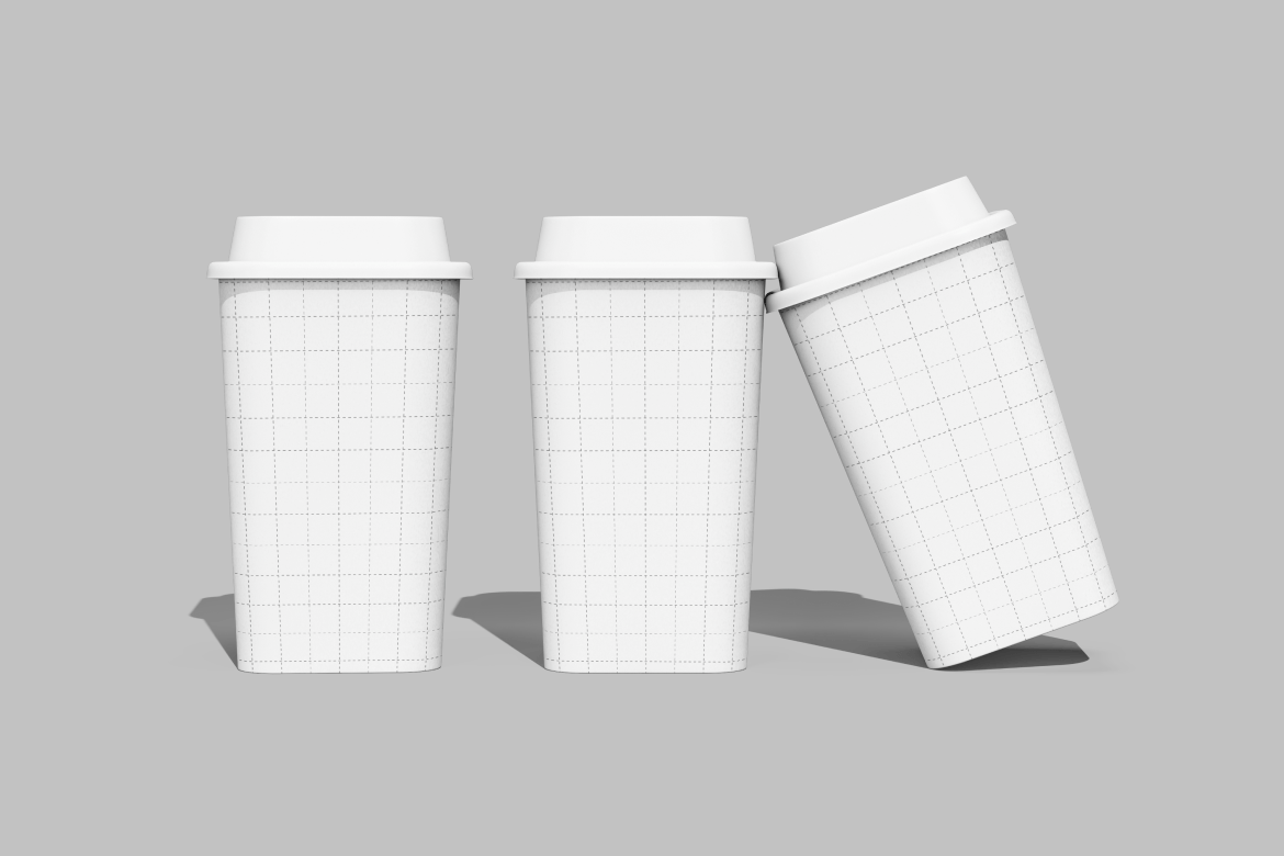 方形杯具设计样机 Square Cup Mockup