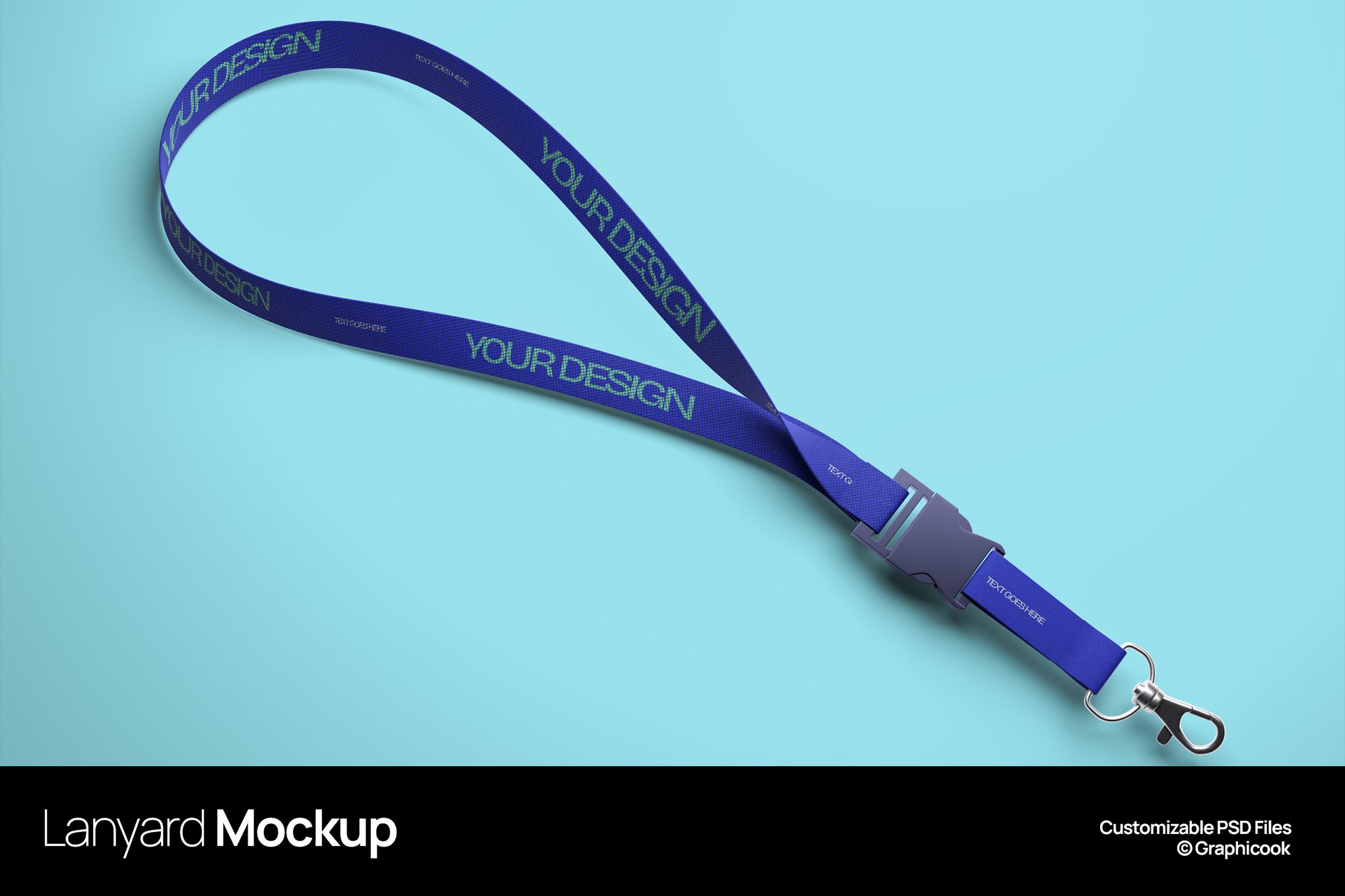 挂绳织带设计展示样机 Lanyard Mockup