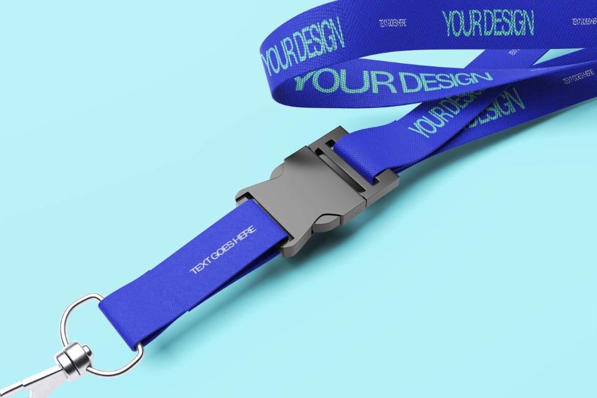 挂绳织带设计展示样机 Lanyard Mockup