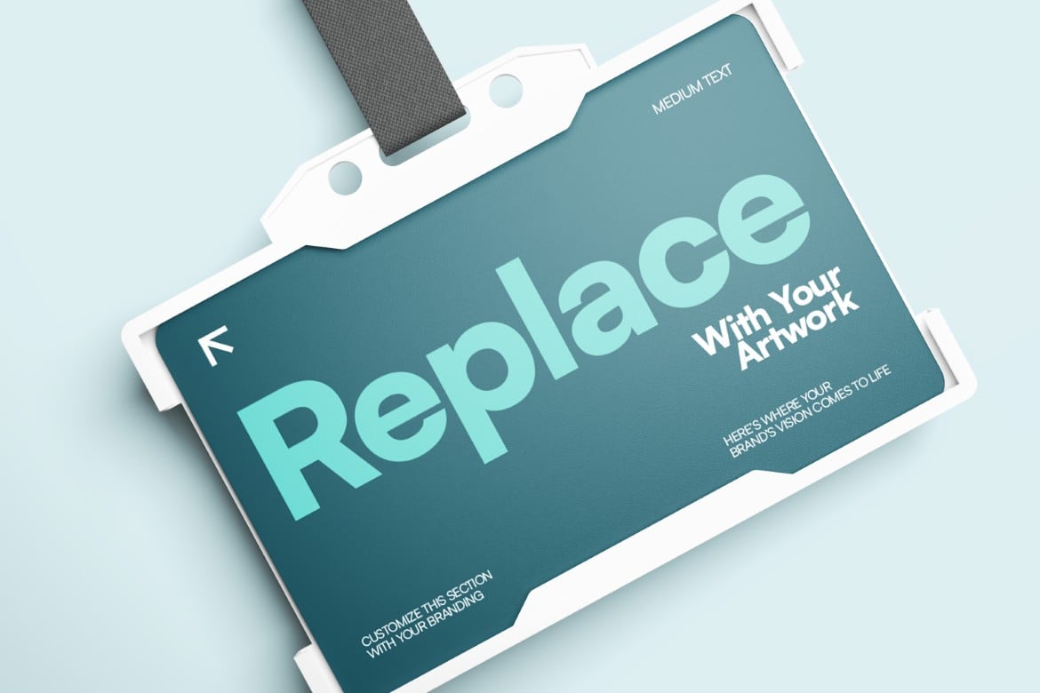 横版工牌卡套展示样机 ID Card Holder Landscape Mockup