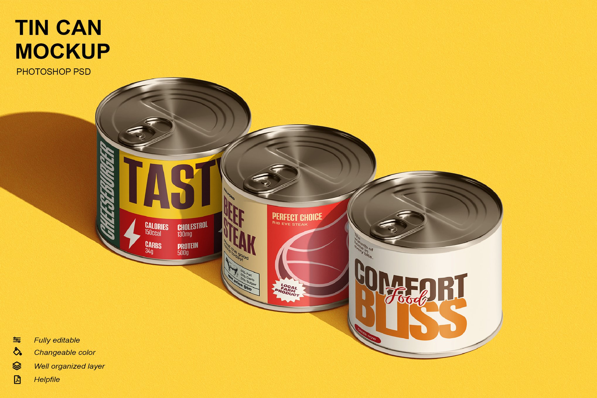 金属罐包装设计样机 Tin Can Mockup