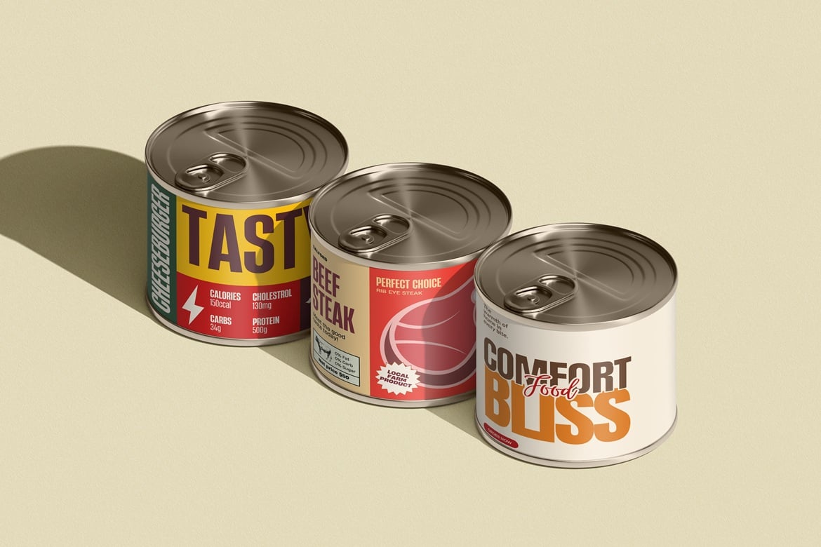 金属罐包装设计样机 Tin Can Mockup