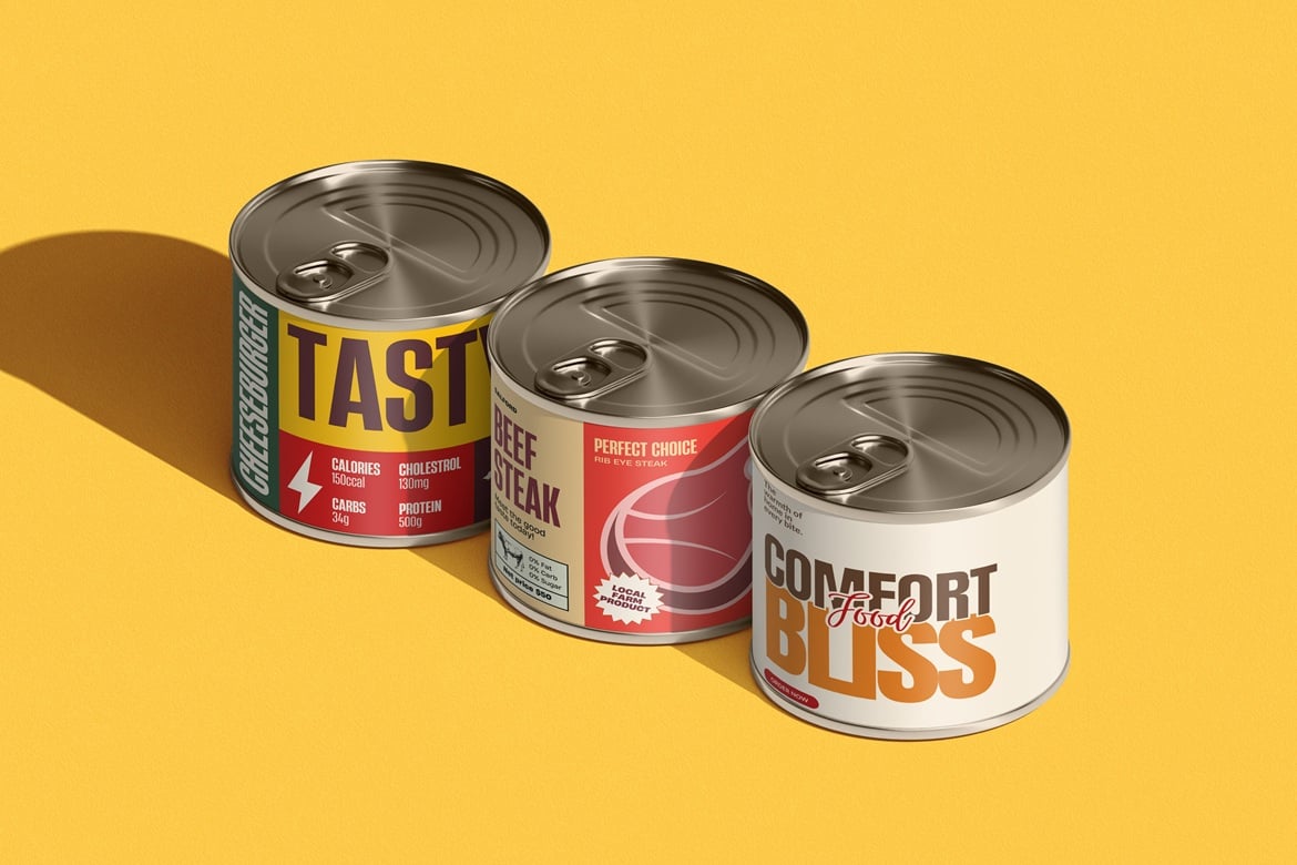 金属罐包装设计样机 Tin Can Mockup