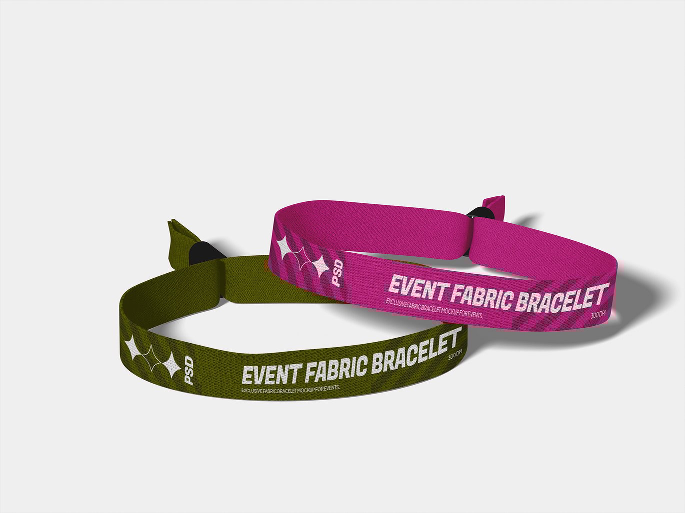活动织物腕带设计样机 Event Fabric Bracelet Mockup