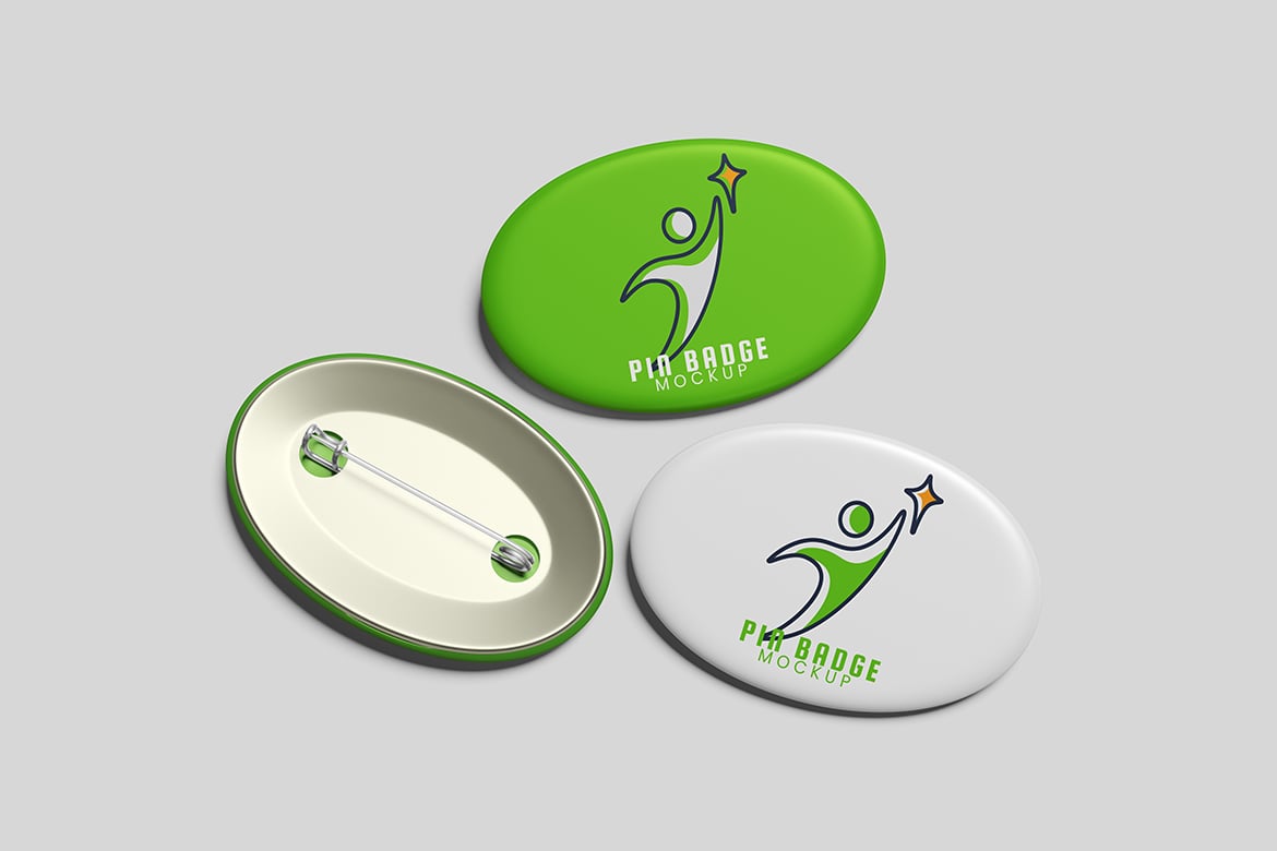%title插图%num 徽章设计展示样机 Pin Badge Mockup