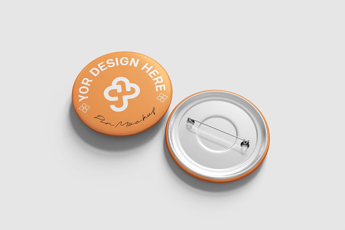 圆形徽章设计展示样机模版 Pin Badge Mockup