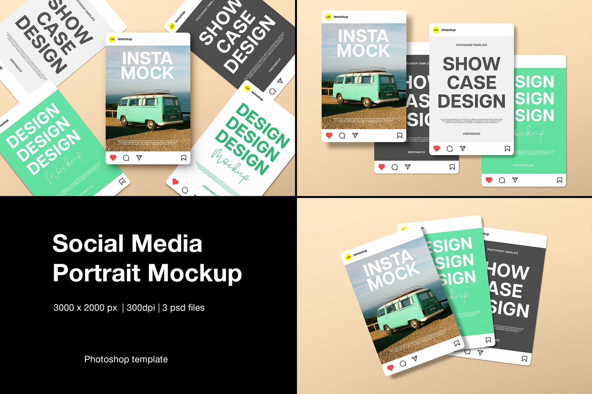 社交媒体竖版图片样机 Social Media Portrait Mockup