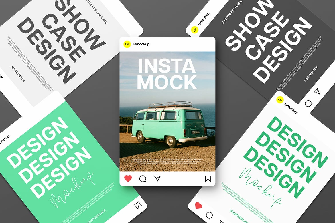 社交媒体竖版图片样机 Social Media Portrait Mockup